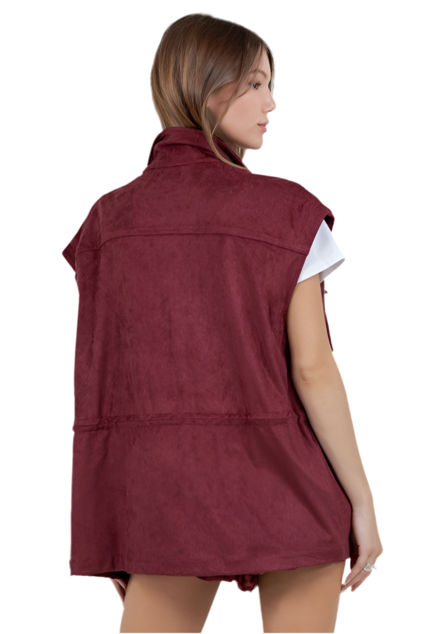 Chaleco Suede Vino