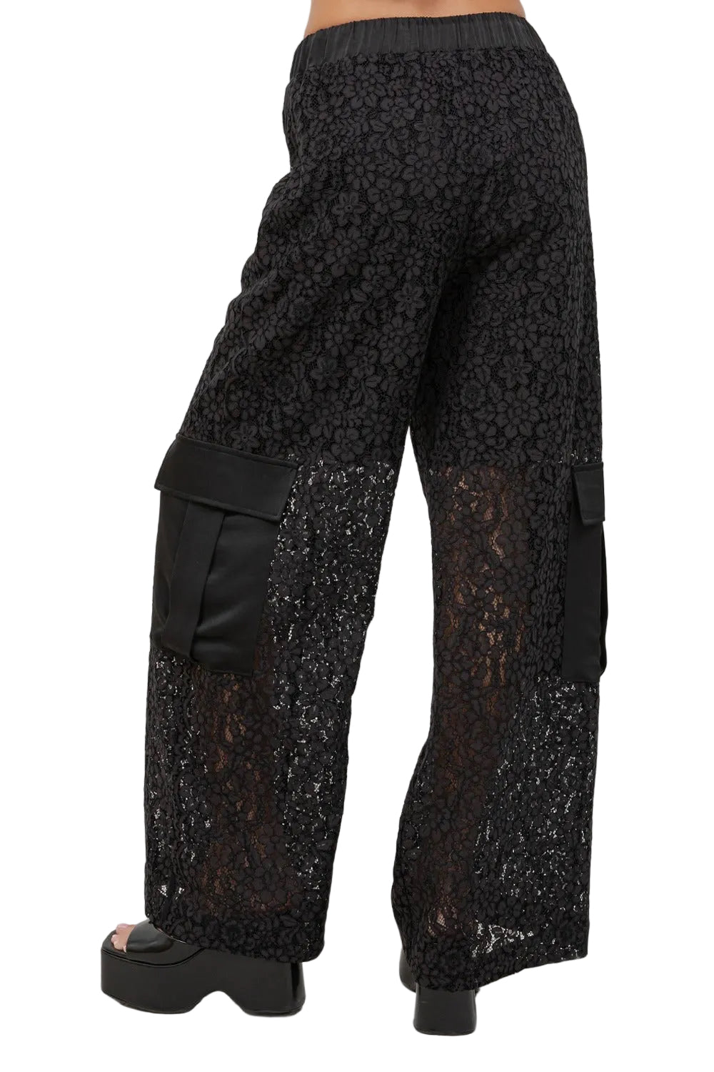 Pantalón Cargo Encaje Negro