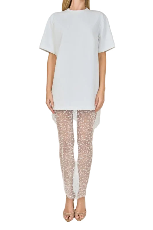 Vestido Cuentas Blanco