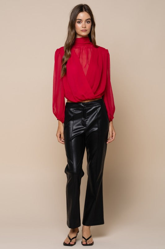 Blusa Drapeada Roja