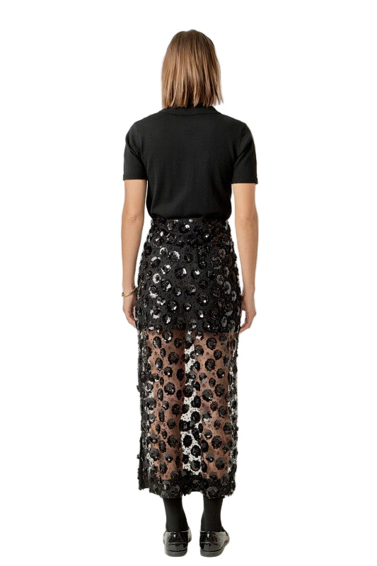 Falda Flores Lentejuela
