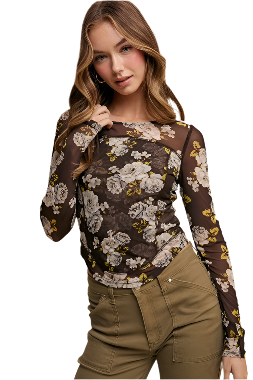 Blusa Tul Flores