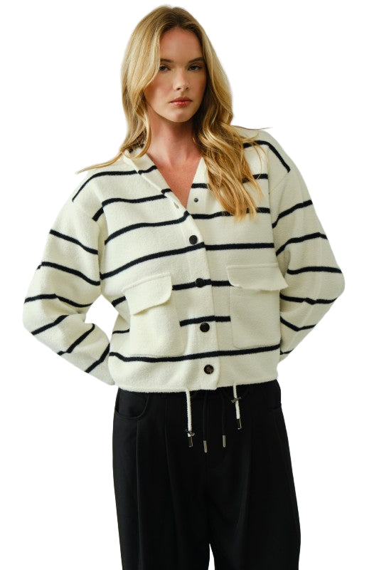 Suéter Rayas con Gorro