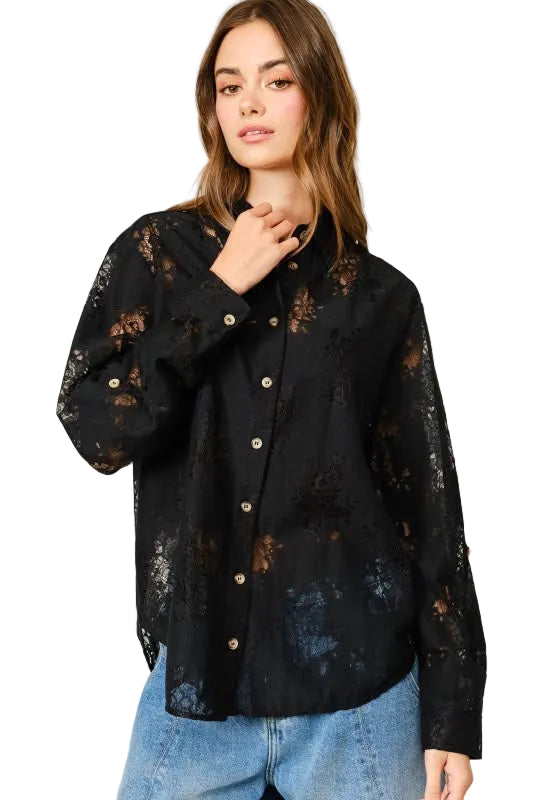 Camisa Encaje Negra