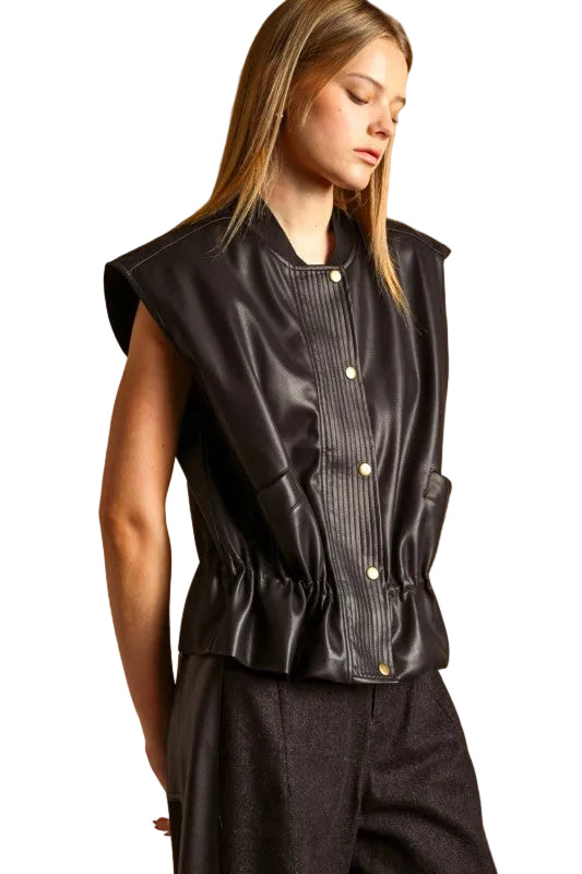 Chaleco Peplum Negro