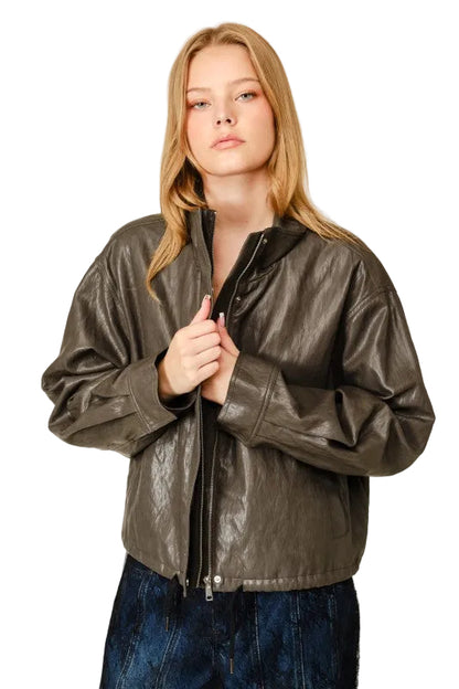 Chamarra Bomber Gris