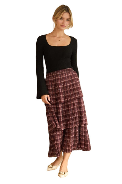 Falda de Cuadros con Olanes