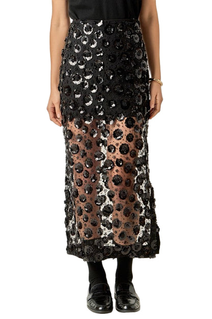 Falda Flores Lentejuela