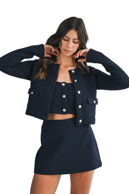 Suéter y Top Azul Marino