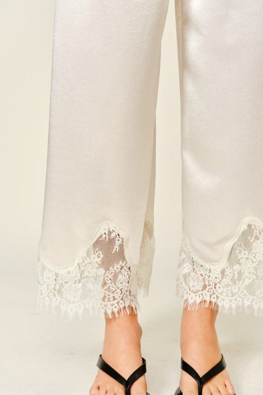 Pantalón Satinado Crema