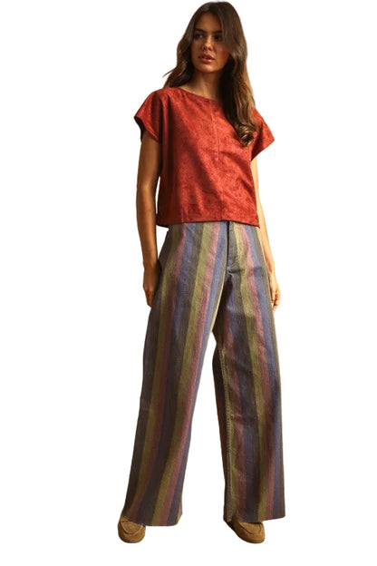 Jeans Wide Leg Rayas