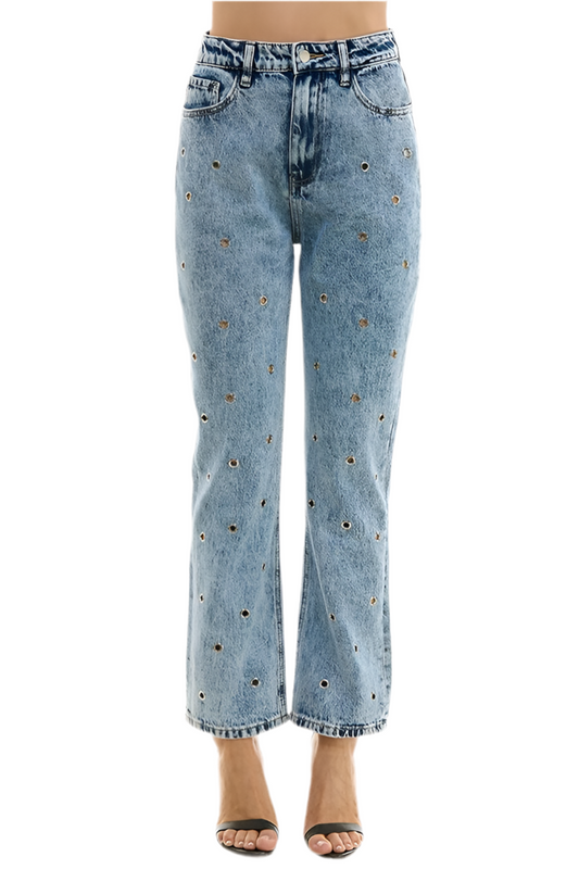 Jeans Claros con Ojales