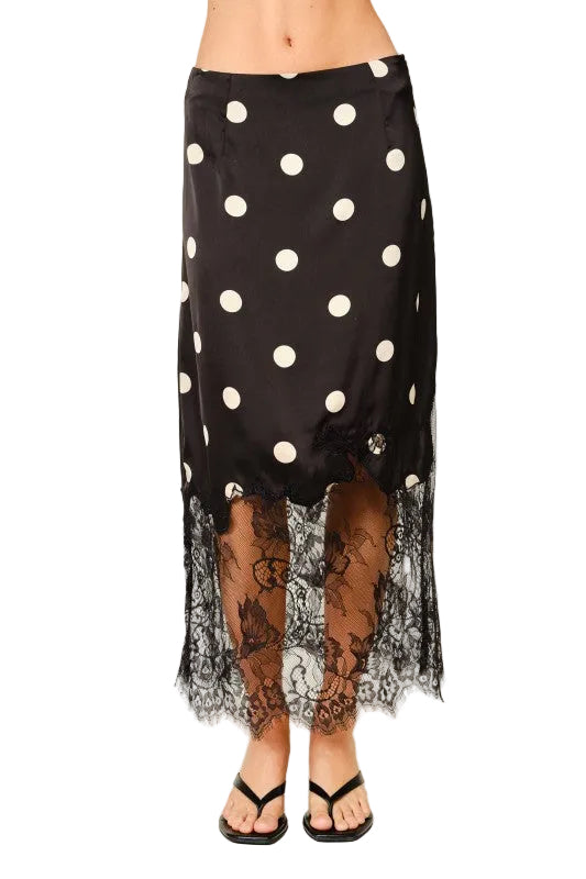Falda Polka Dot Encaje