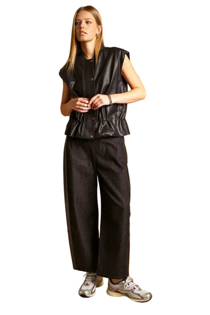 Chaleco Peplum Negro