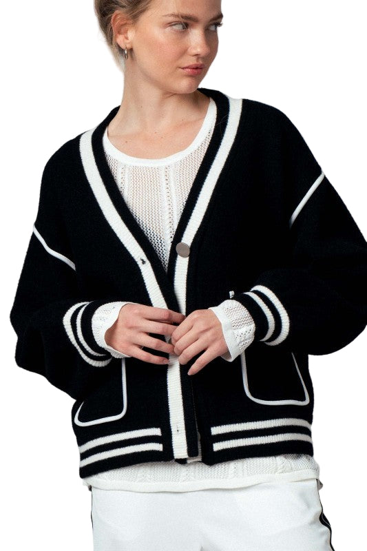 Suéter Negro con Blanco