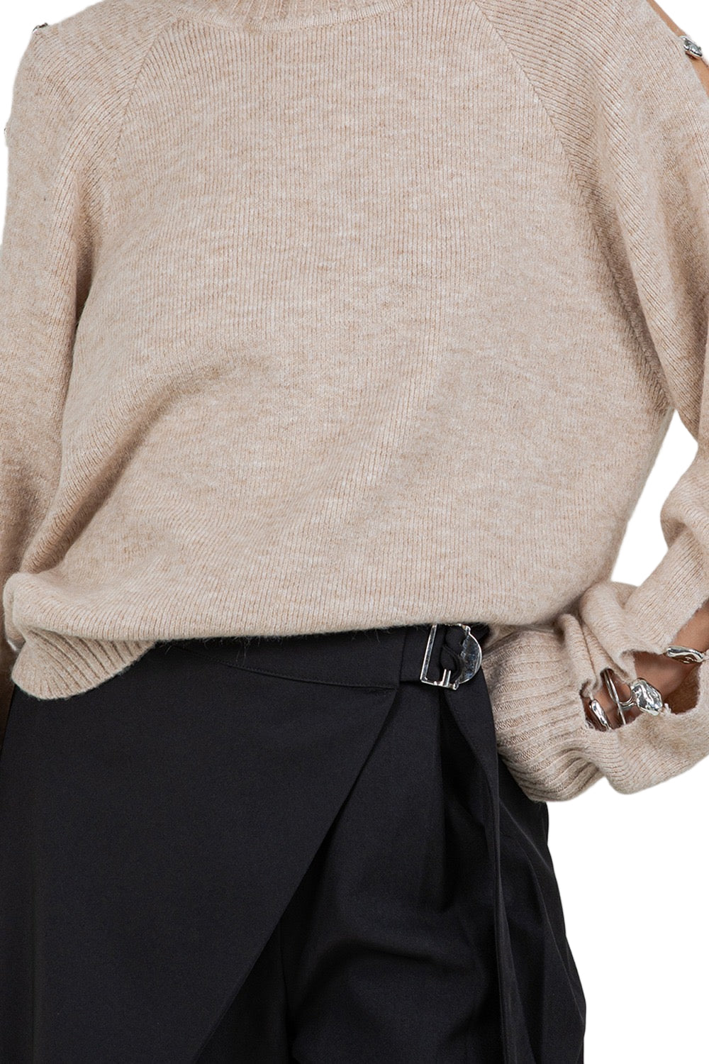 Suéter Beige Cutout