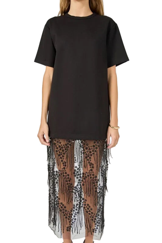 Vestido Cuentas Negro