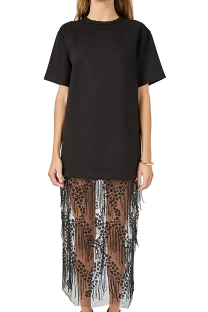 Vestido Cuentas Negro