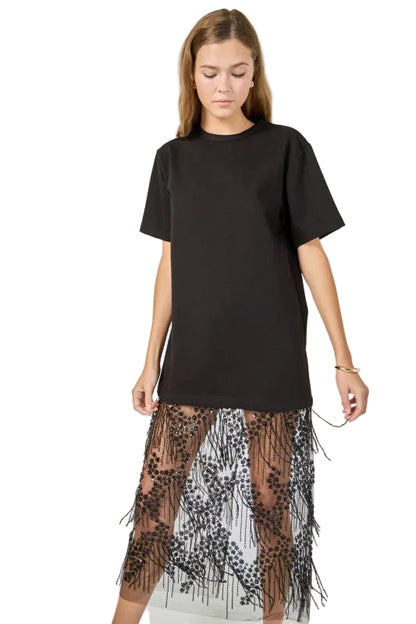 Vestido Cuentas Negro