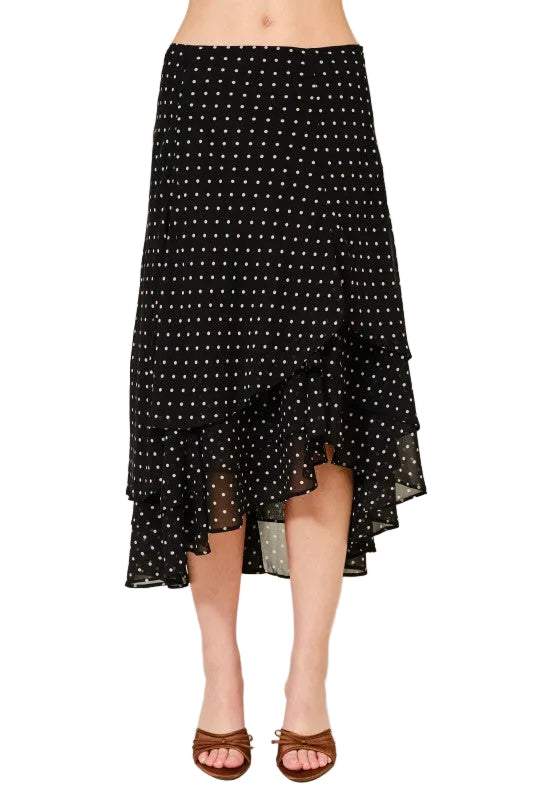 Falda Polka Dot Asimetrica