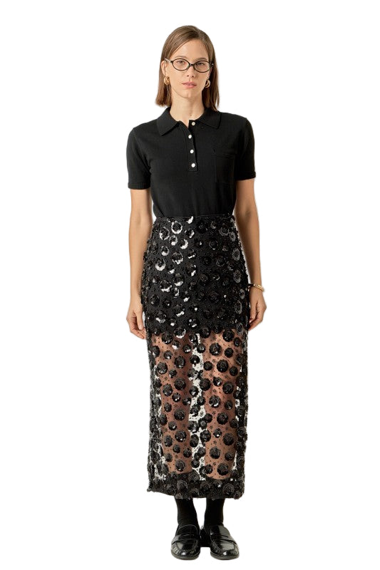 Falda Flores Lentejuela