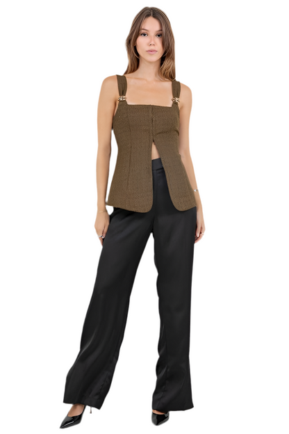 Top Tweed Verde Olivo