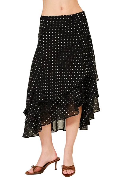 Falda Polka Dot Asimetrica