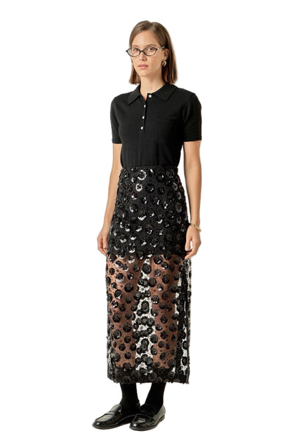 Falda Flores Lentejuela