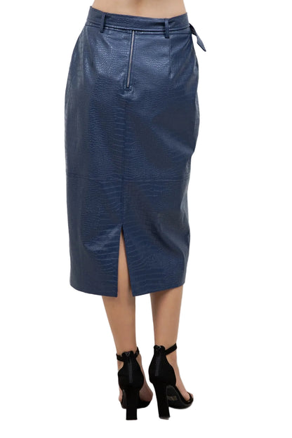 Falda Croco Azul