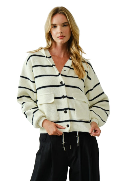 Suéter Rayas con Gorro