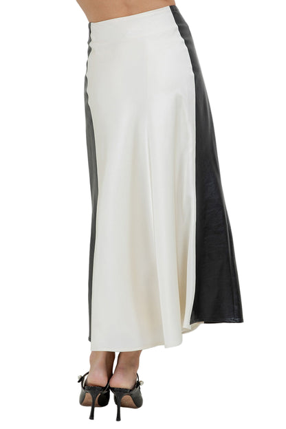 Falda Satinada Combinada