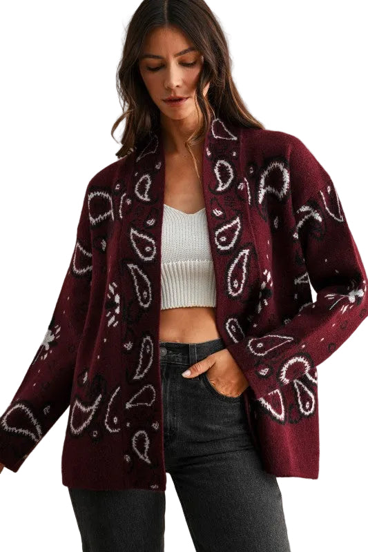 Cardigan Bandana Vino
