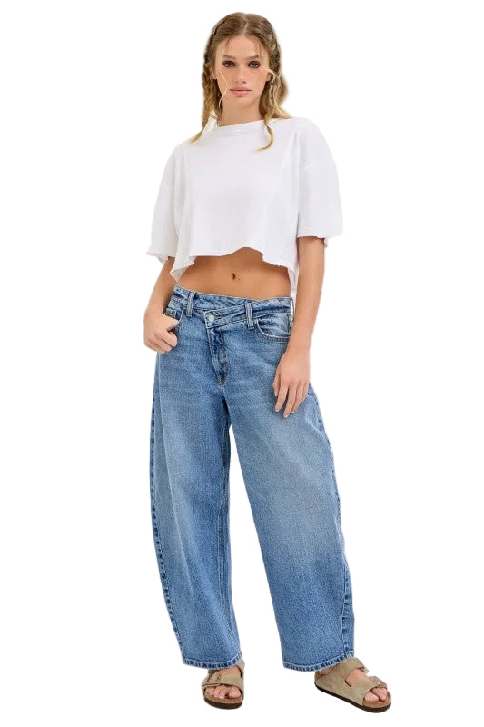 Jeans Barrel Cruzados