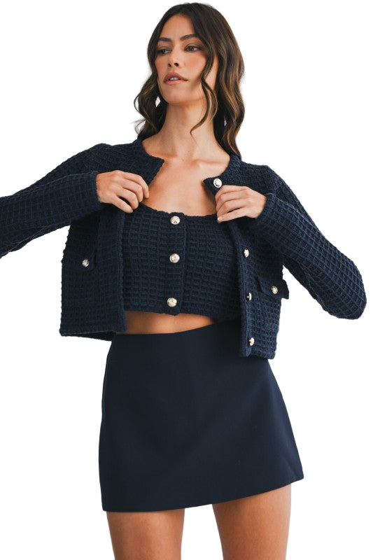 Suéter y Top Azul Marino