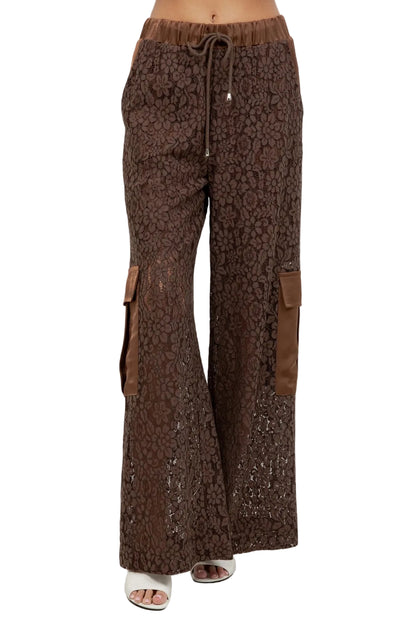 Pantalón Cargo Encaje Café