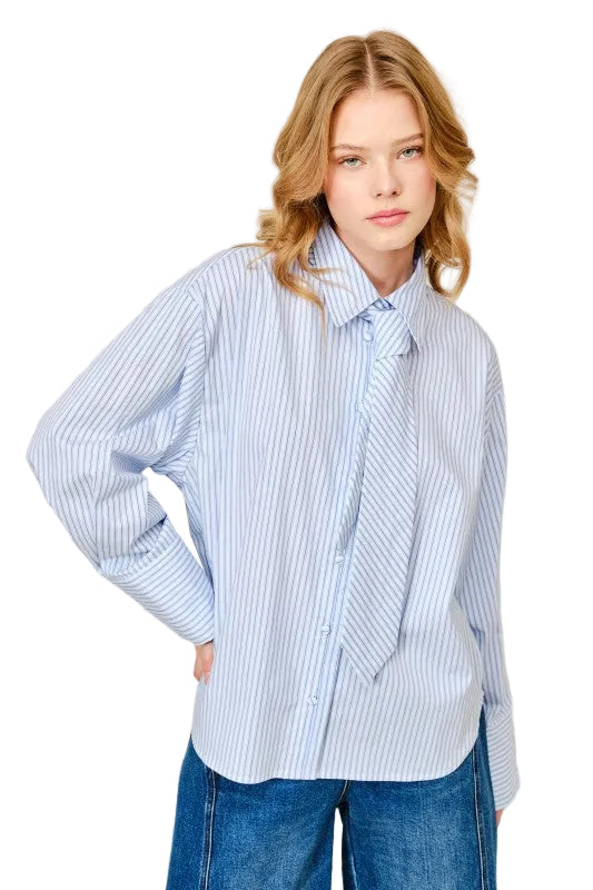 Camisa con Corbata Rayas