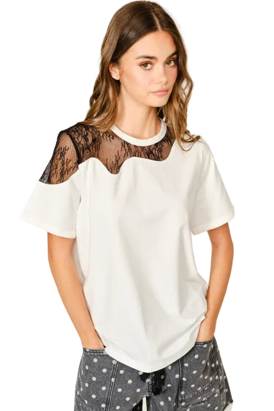 Playera Combinado Encaje