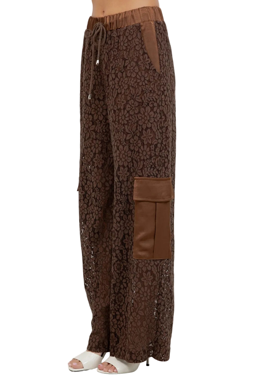 Pantalón Cargo Encaje Café
