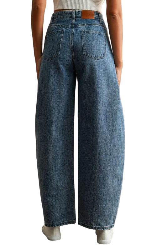 Jeans Barrel Pretina Volteada