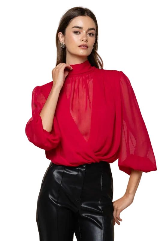 Blusa Drapeada Roja