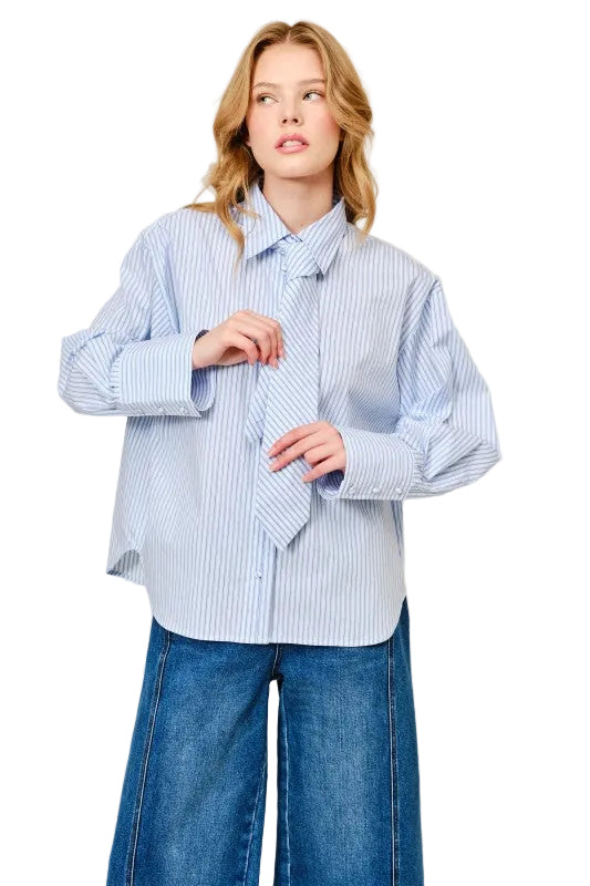 Camisa con Corbata Rayas