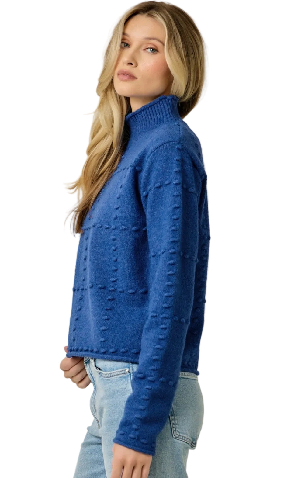 Suéter Cuello Alto Azul