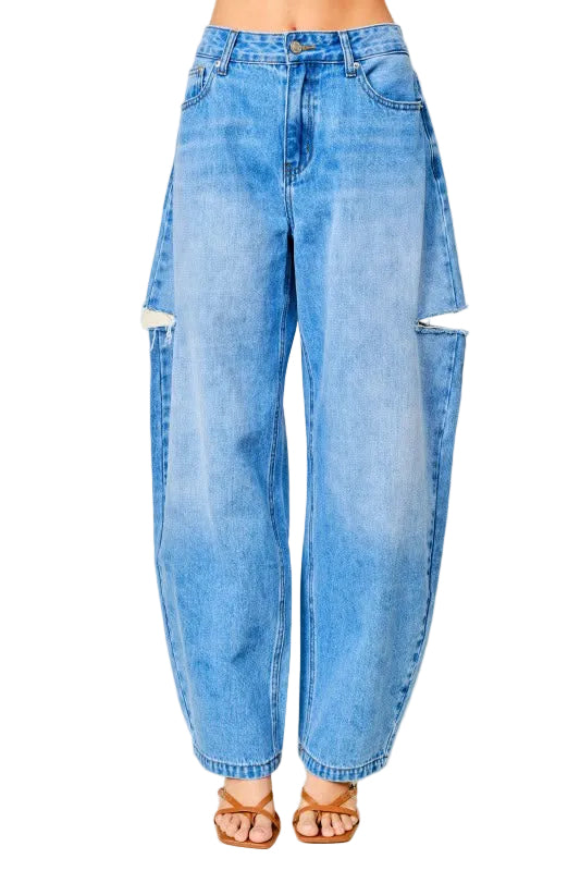 Jeans Barrel Abertura Lateral
