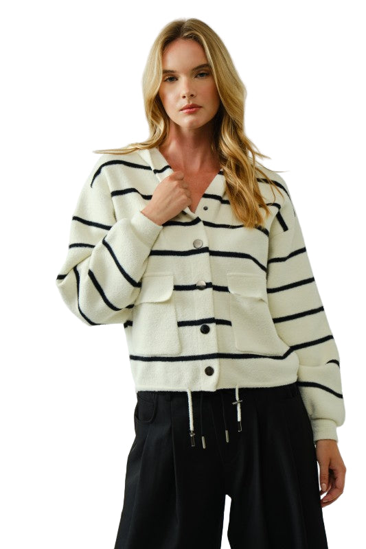 Suéter Rayas con Gorro