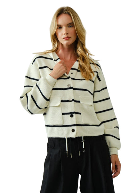 Suéter Rayas con Gorro