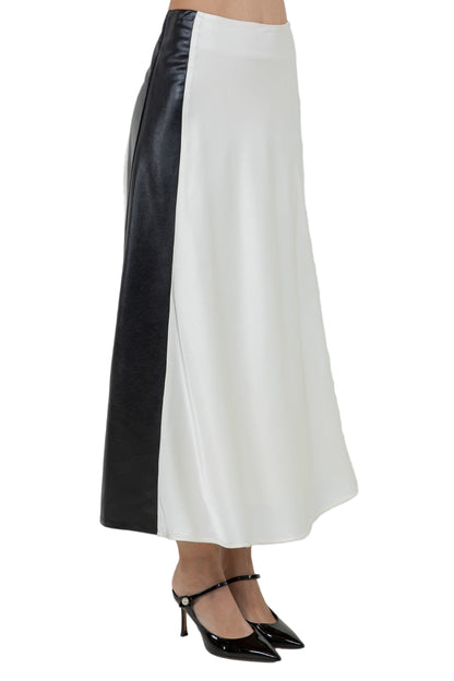 Falda Satinada Combinada