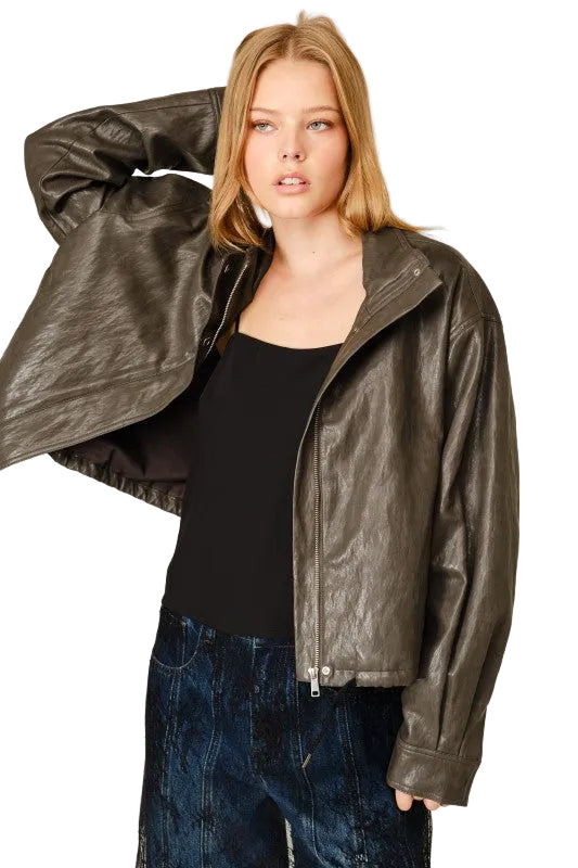 Chamarra Bomber Gris