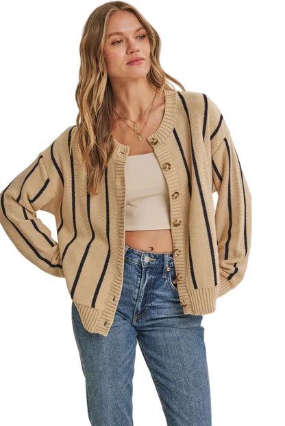 Cárdigan Rayas Beige