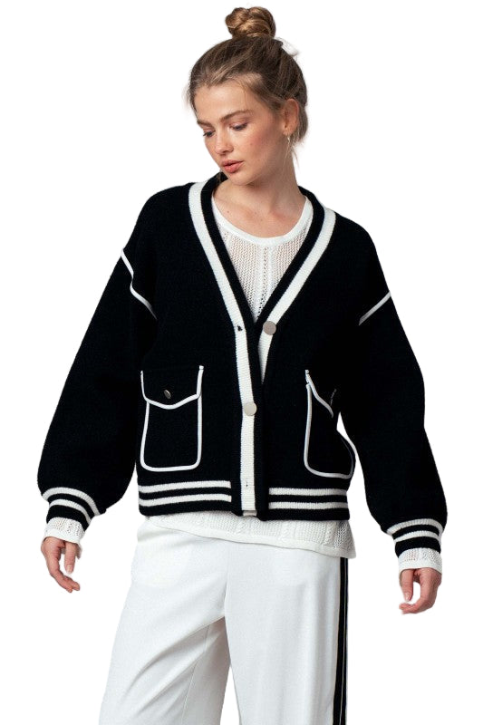 Suéter Negro con Blanco