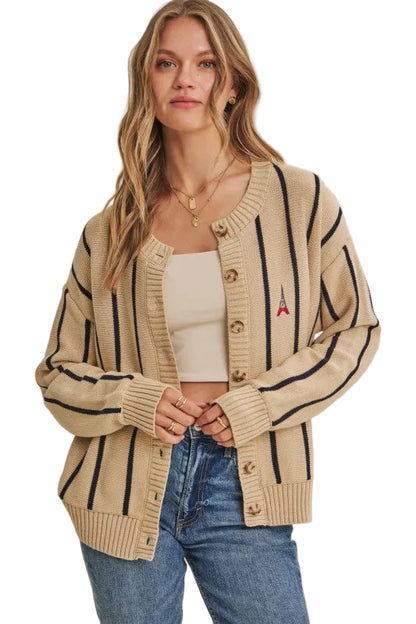 Cárdigan Rayas Beige